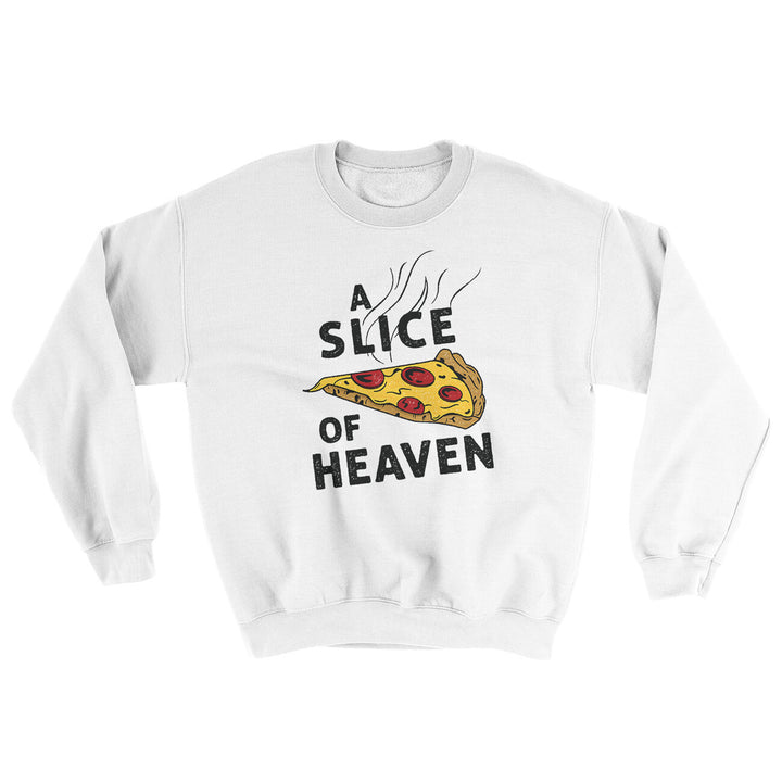 A Slice Of Heaven Ugly Sweater Pizza Graphic Crewneck Sweatshirt 50/50 Cotton Poly