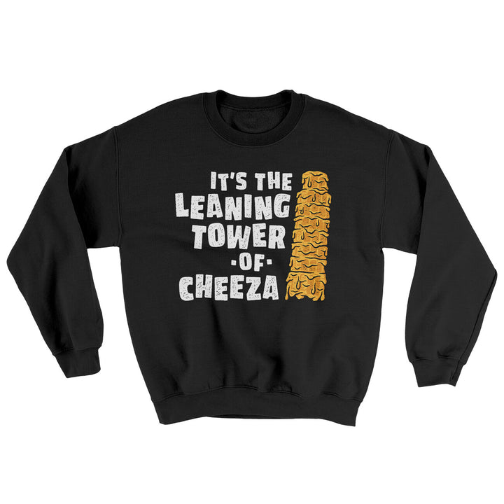 Leaning Tower of Cheeza Ugly Sweater Crewneck Sweatshirt 50/50 Cotton Poly Blend
