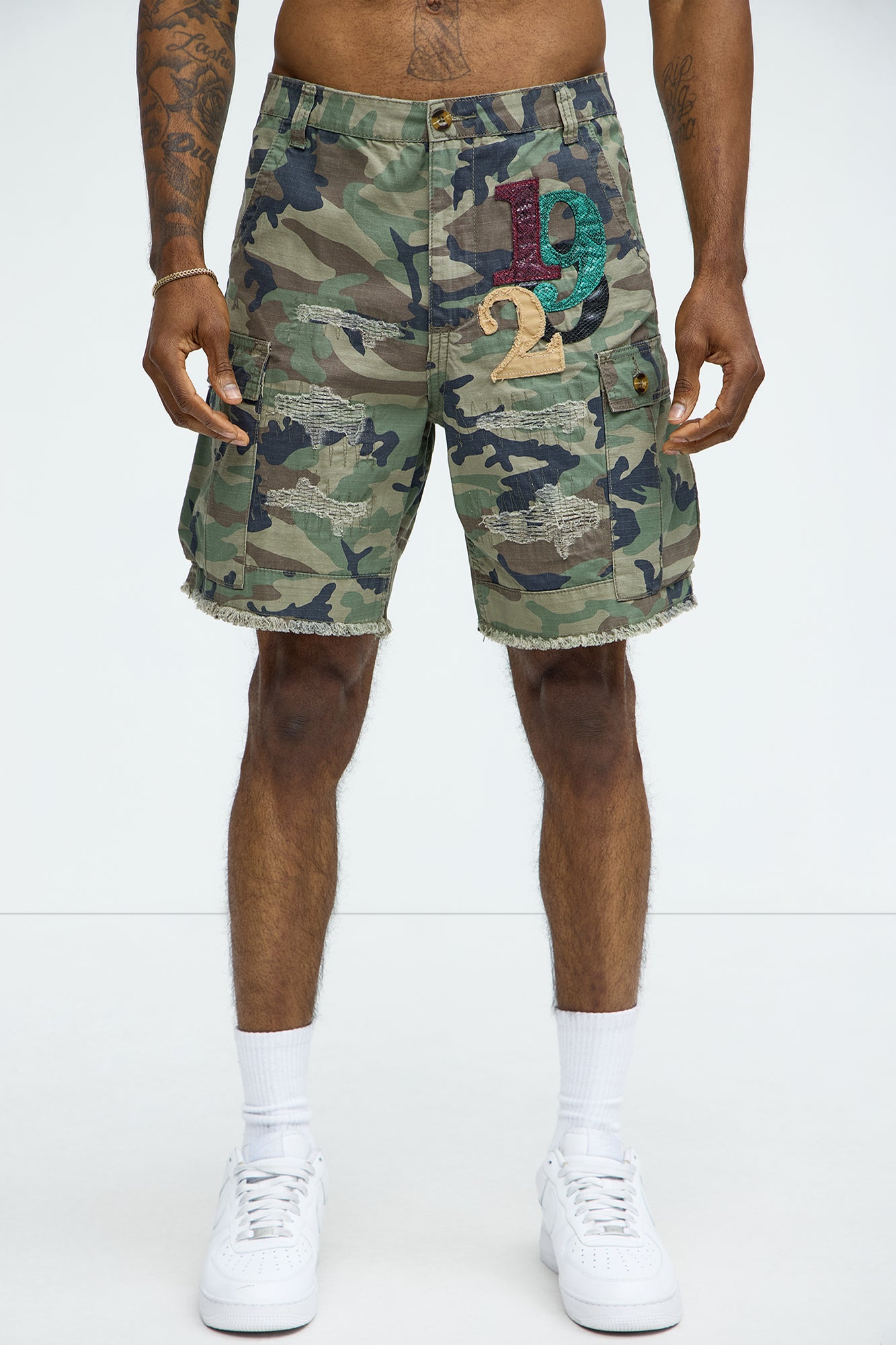 On Command Paint Splatter Camo Shorts - Camouflage Pattern Regular Fit