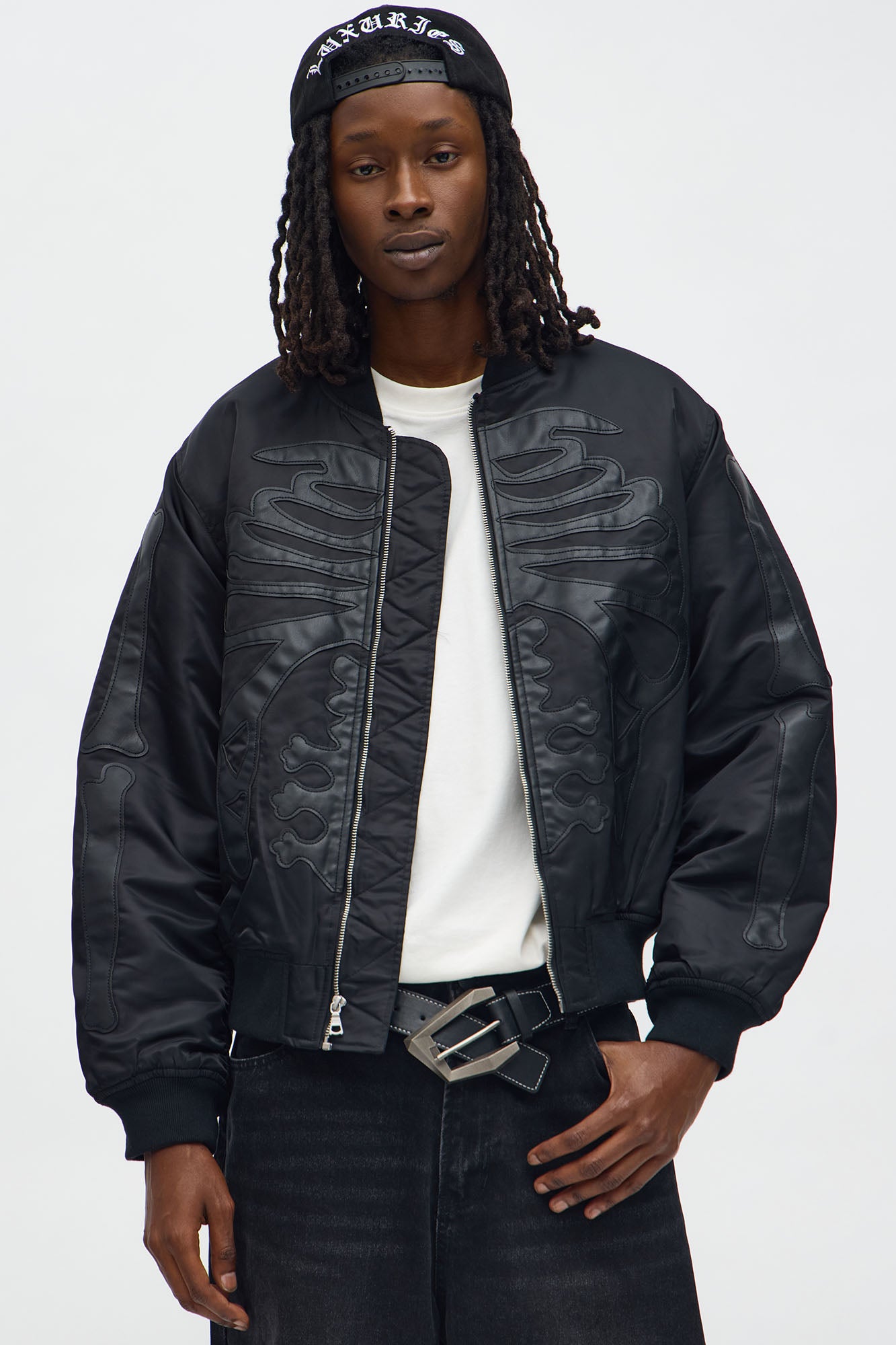 Oversized Black Slip Into Darkness Bomber Jacket