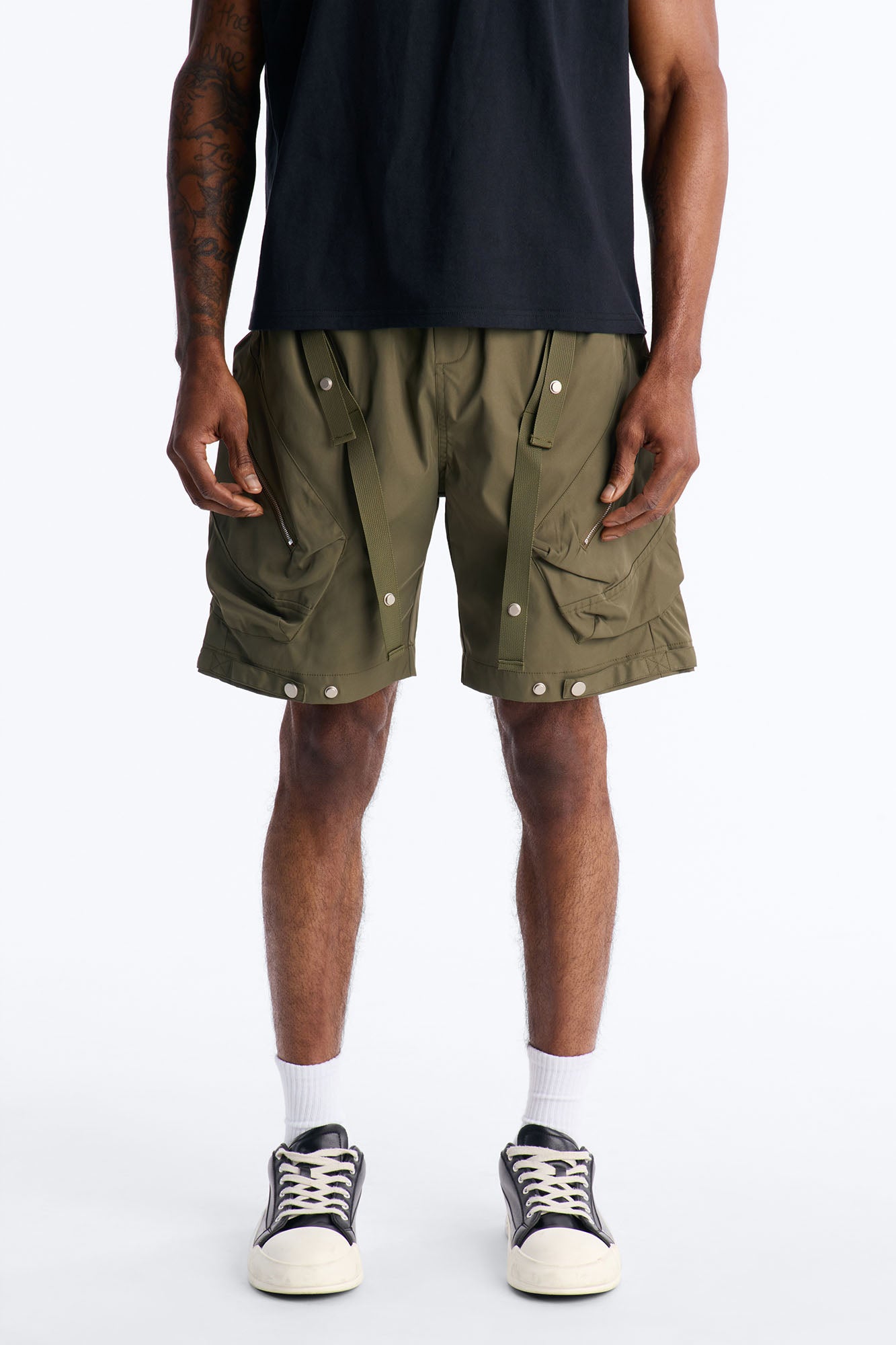Relaxed Pearson Gates Multi Straps Utility Short Olive