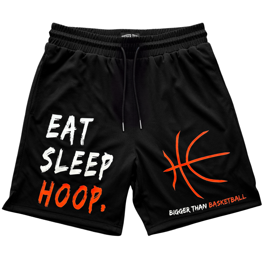 Eat, Sleep, Hoop. - Shorts - Black