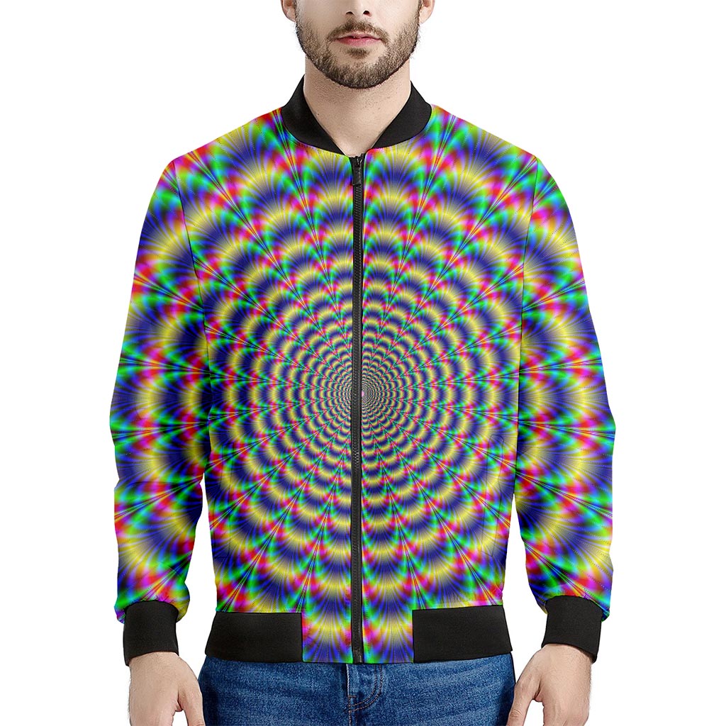 Psychedelic Explosion Optical Illusion Men's Bomber Jacket