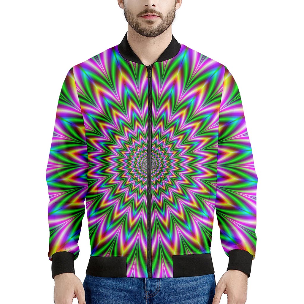 Psychedelic Radiant Optical Illusion Men's Bomber Jacket